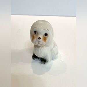 Vintage Cute White Porcelain Sheep Dog Bone China